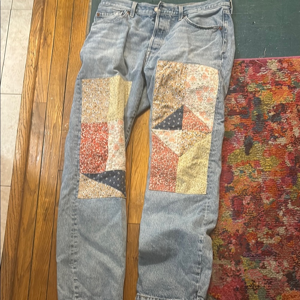 Patchwork Blue Jeans - image 1